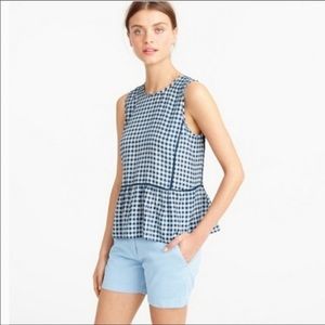 J. CREW | Gingham Silk Top
